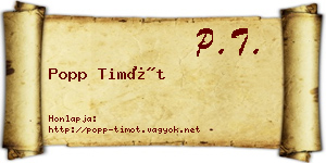 Popp Timót névjegykártya